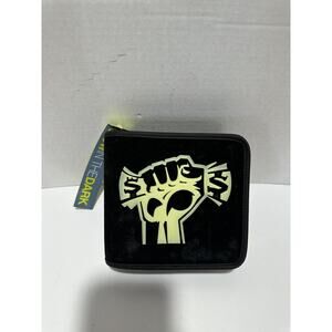 Glow In The Dark Hand W Money cd book holder Case 24 cd slots Black Zipper READ